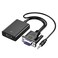 Cuxnoo VGA to HDMI Adapter for Connecting Traditional VGA Interface Laptop, PC to HDMI Monitor or Projector, 1080P VGA Male to HDMI Female Converter with 3.5mm Audio Lead and Power Supply Port