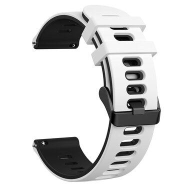 Amzpas Compatible with Coros Pace 2 Watch Band/Coros Apex (42mm), 20mm Quick Release Watch Band Sport Silicone Watch Strap Breathable Wristband for Women Men, White/Black