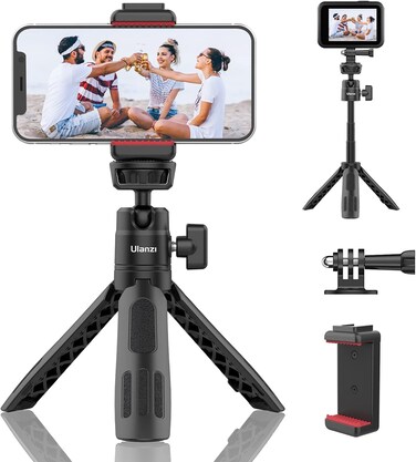 ULANZI Magnetic Cell Phone Tripod Compatible with MagSafe, Mini Extendable Selfie Stick 360&deg; Ball Head Tripod Stand Handle Grip for iPhone 16 15 14 13 12 Series