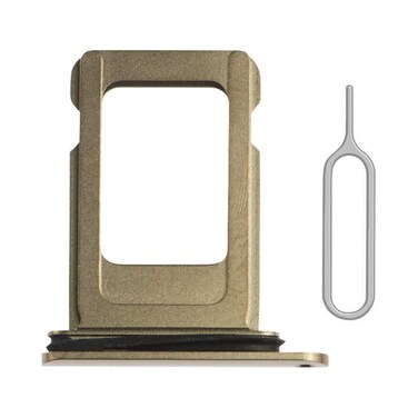 Perzework SIM Card Tray Holder Slot Replacement for iPhone 11 Pro and iPhone 11 Pro Max (Gold) with Waterproof Rubber Ring and Eject Pin (Single Sim Version)