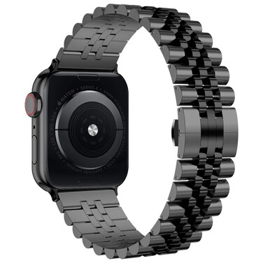 Wolait Compatible with Apple Watch Ultra 2 Band 49mm 46mm 45mm 44mm 42mm,Stainless Steel Heavy Band with Butterfly Folding Clasp Link Bracelet for iWatch UltraSeries 10/9/ 8/7/6 Men,Black