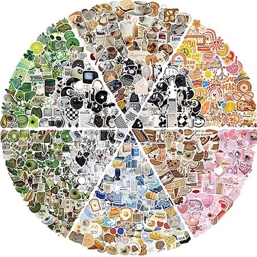 640PCS Aesthetic Stickers,VSCO Stickers Aesthetic for Water Bottles,Vinyl Waterproof Laptop Stickers,Skateboard Computer Phone Decals for Girls Teens