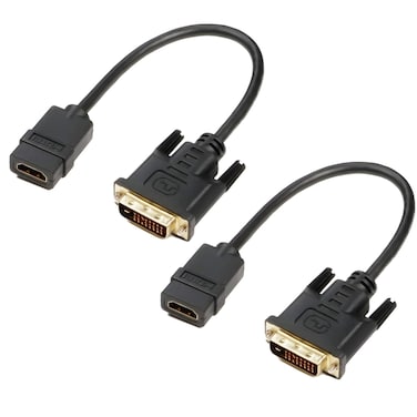 UVOOI HDMI to DVI Adapter 2-Pack, Bidirectional Male DVI (24+1) to HDMI Female Adapter Cable, Standard Computer HDMI to DVI Monitor Cable for Computer, Monitor,TV, Xbox, PS4, PS5 and More