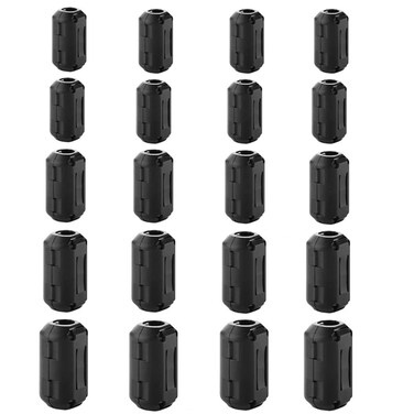 Topnisus [Pack of 10] Clip-on Ferrite EMI Cable Cores for Noise Suppressor Blocking RF-Interfere EMI-Interfere Improve Signal Integrity (20pcs with 5 Sizes)