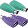 DKARDU PS/2 to USB A Adapter Male to Female Keyboard Adapter PS2 Jack to USB A Plug for Mouse and Keyboard, Replacement PS2 Keyboard Adapter, 4 PCS