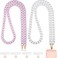 Wrestler 2 Pcs Crossbody Phone Lanyard Chain Charm Cell Phone Straps Compatible with Universal Cases 59 Inch(Clear, Purple)