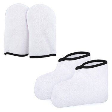 Paraffin Wax Gloves &amp; Booties, Segbeauty Paraffin Heated SPA Mittens Foot Liners, Gloves &amp; Socks for Hot Wax Hand thera-py Thermal treat-ment Home DIY SPA Wax Warmer Paraffin Wax Machine White