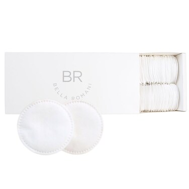 Bella Romani Cotton Rounds Makeup Remover Pads - Pack of 200 - Organic Pads, Lint Free, Eco-Friendly, Compostable, Unique Triple Layers &amp; Ultra Soft - Nail Polish Remover (White, 200)