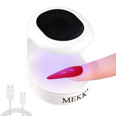 MEKK Mini UV Light for Gel Nails UV Light for Nails Innovative One Finger UV LED Nail Lamp 16W UV Nail Lamp Portable LED Nail Lamp Professional Nail Dryer for Nail Art Tools(Black)