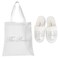 White The Bride Crystal Open Toe Spa Slippers and Tote bags wedding bride gift hen party