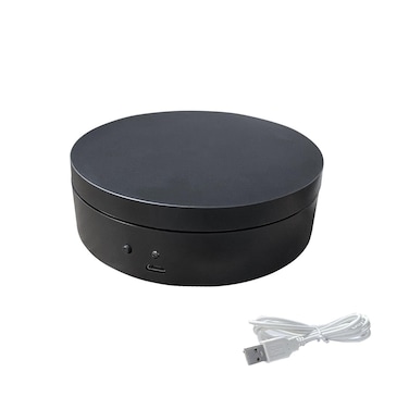 EMVANV Rotating Display Stand, Electric Turntable Rotating Display Stand Platform 360 Degree Automatic Low Noise for Photography Video Performance Display (Black)