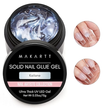 Makartt Solid Nail Glue Gel - Kailane Super Strong Long-Lasting Adhesive for Press on and Nails Tips, 3D Sculpting for DIY Home and Salon Use, 15ML UV Light Cured