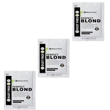 Perfect Blonde Toner Hair Dye Bleach Powder Lightener for Dark Hair Extra Strength Professional Formula (3 Packs of 1 Oz) &ndash; Made in Italy by Blond Forte (Blue Powder Lightener)