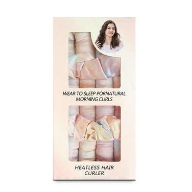 Satin Non Heating Curling Tool, a Must-Have for Lazy People, Sleeping with Beautiful Waves (1 Box of Yellow, Orange, and Blue)