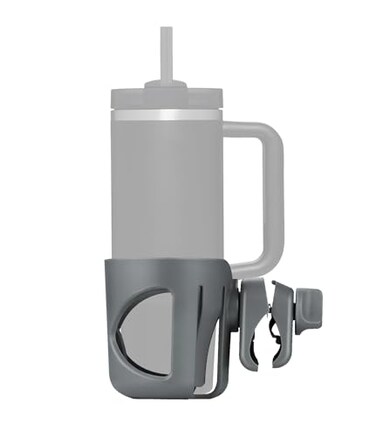 New Stroller Cup Holder for Stanley Quencher H2.0 (30 &amp; 40 Oz. Models), Also Compatible with Stanley IceFlow (20 &amp; 30 Oz. Models) - Gray