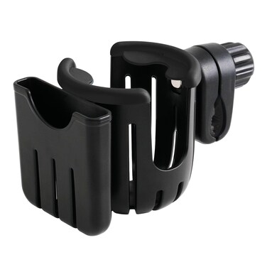 Lfhiwhd Universal Cup Holder &ndash; Stroller Cup and Phone Holder with Attachment for Bike, Walker, Wheelchair &amp; Scooter - Essential Stroller, Walker, and Wheelchair Accessories (Black-Gray)
