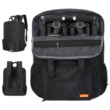 Mactso Stroller Travel Bag Compatible with GB Pockit and GB Pockit Air Plus All Terrain, Lightweight Stroller Travel Backpack for Airplane (Black, M)