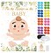 SietDESEO Pin The Pacifier on The Baby Game with 48 Pcs Pacifier Stickers Large Eucalyptus Baby Poster Games for Kids Birthday Baby Shower Party Supplies Pin The Pacifier Game