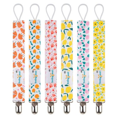 Babygoal Girl Pacifier Clips, 6 Pack Pacifier Holder for Boys and Girls Fits Most Pacifier Styles &amp; Baby Teething Toys and Baby Gift 6MP05
