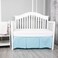 Belsden Blue Crib Skirt with Durable Woven Platform, Both Long Sides Pleated, Split Corners Dust Ruffle for Easy Placement Inside of Standard Crib Bed, 14 inches (36cm) Length Drop, Blue