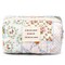 Sminra Floral Small Makeup Bag, Cute Cotton Quilted Cosmetic Bag Pouch Organizer, Aesthetic Coquette Preppy Portable Purse Toiletry Bag for Women Girls Travel accessoriess (Blue Floral-S)