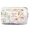Sminra Floral Small Makeup Bag, Cute Cotton Quilted Cosmetic Bag Pouch Organizer, Aesthetic Coquette Preppy Portable Purse Toiletry Bag for Women Girls Travel accessoriess (Blue Floral-S)