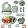 Mutualproducts - Baby Feeding Set 10-Piece   Baby Led Weaning Utensils Set Includes Suction Bowl and Plate, Baby Spoon and Fork, Sippy Cup, Straw, Lid &amp; 2Bibs   Baby Feeding Supplies (Army Green)
