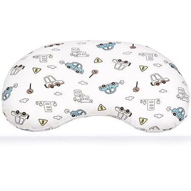 BYRIVER 12x22 Kids Pillow for Sleeping, Bed Pillow for Toddler Children Boy Girls, Cooling Cute Truck Pillowcase, Small Pillow for Daycare Preschool Nap, Gifts for Kids Ages 3-8(CarCity)