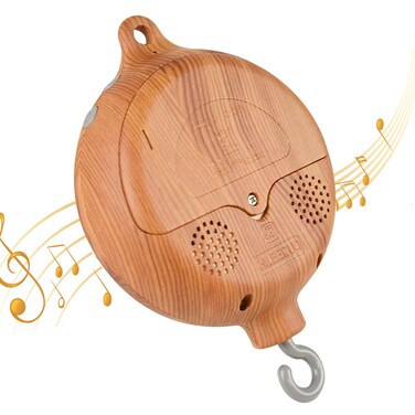 HLEEDUO Crib Mobile Motor,Mobile Music Box Spinner with Adjustable Volume,Mobiles Spinner with 3 Moeds(Rotating&amp;Music,Rotating only,Music only),Music Box Play 12 Lullabies，Mobile for Crib