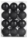 Christmas Ball Ornaments 24Pcs Shatterproof Black Christmas Ornaments Balls Christmas Decoration Christmas Tree Balls with Hooks for Xmas Tree Holiday Wedding Party Decor (Black, 3cm/1.18in)