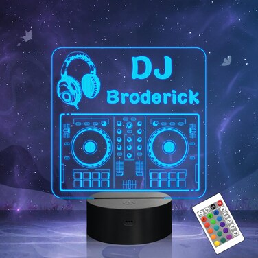 OkiyiD Musical Note Night Light, Music Gift with Remote Control - DJ Music Logo - Custom LED Light Display, 16 Colors, 4 Light Modes - USB/Battery Powered (DJ Board)