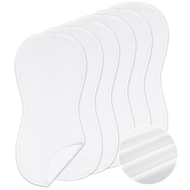 Timgle 6 Pcs 13 x 29 in Peanut Shape Changing Pad Liner Peanut Changing Pad Liner Portable Soft Peanut Changing Pad Washable Reusable Changing Pad Liner Waterproof Easy to Clean(White)