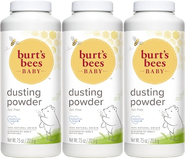 Burt's Bees Baby Powder, Hypoallergenic Dusting Powder, Non-Irritating, Calming Skin Care, All Natural, Talc Free,7.5 Ounce (Pack of 3)
