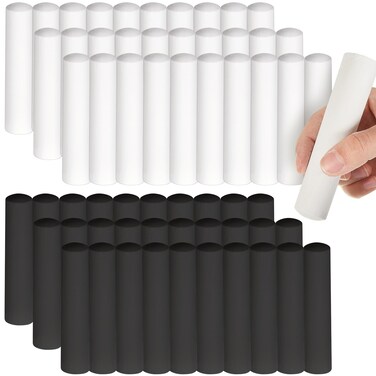 Chivertion 60 Pcs Jumbo Sidewalk Chalk Washable Black White Colored Chalk Bulk Giant Non Toxic Chalk for Art Play Painting on Chalkboard Playground Blackboard Classroom Outdoor Fun Creativity