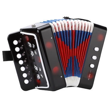LIEKE Button Accordion 10 keys Kids Toy Accordion,Musical Instrument,Mini Accordian for child children Beginners (White)