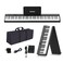 KONIX Folding Piano Keyboard 88 Key, Full Size Semi Weighted Foldable Piano Keyboard, Bluetooth Portable Electronic Keyboard Piano with Sheet Music Stand, Sustain Pedal and Piano Bag, Black