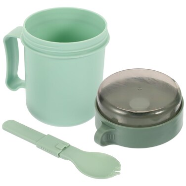 DOITOOL Microwave Soup Bowl with Lid - 34oz Soup Mug Soup Containers with Spoon - Reusable To Go Containers Soup Bowls with Handles for Crunch, Soups, Noodles, Hot Cereal, Hot Coffe and More