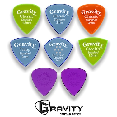 Gravity Acrylic Variety Pack Guitar Picks   Polished Bevels, Brighter, Louder Sound &amp; Tighter Grip  Available in Different Packs - Made in the USA