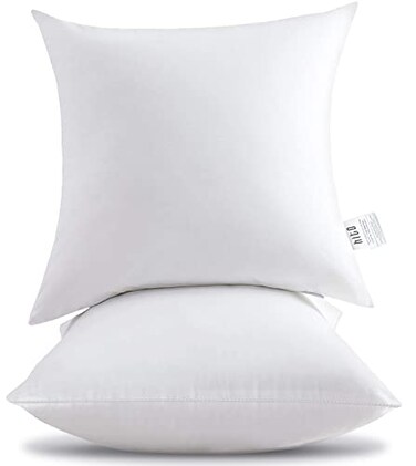 HITO 24x24 Pillow Inserts (Set of 2)- 100% Cotton Covering Down Alternative Throw Pillows White for Couch Bed Sofa