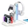 KDD Headset Stand with Charging Station - Detachable Controller Holder with 9 Light Modes - Rotatable Headphone Hanger with USB A&amp;C Charger Ports - Earphone Hook for PC Gaming Accessories Storage