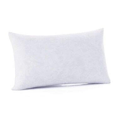 DOWNCOOL 100% Cotton Stuffer Throw Pillow Insert, Rectangle Down and Feather Filled Decorative Bed Sofa Insert, 12x24 Inch, White