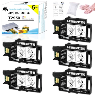 LiTuhorse 5 Pack WF-110 Maintenance Box, Remanufactured T295000 T2950 Ink Maintenance Box for Workforce WF-100 WF-110 EC-C110 Wireless Mobile Inkjet Printer