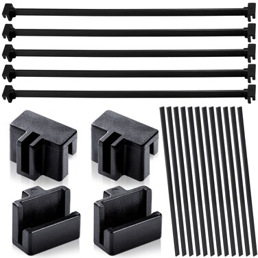 Epakh 36 Pcs Hanging File Rail and Clip Set Include 12 Hanging File Rails 24 Hanging File Rail Clip File Rails Hook Hanging Folder Clips File Cabinet Rails File Cabinet Clips for Office (Plastic)