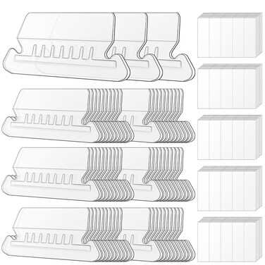 Hanging File Folder Tabs, 100 Sets File Folder Labels 2&quot; Plastic Tabs and Inserts for Hanging File Folders