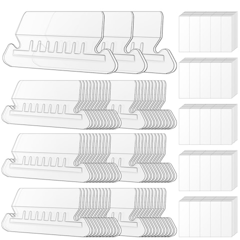 Hanging File Folder Tabs, 100 Sets File Folder Labels 2&quot; Plastic Tabs and Inserts for Hanging File Folders