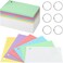 Epakh 300 Pieces Back to School Index Cards 180 GSM Thick Flash Cards with Rings Punched Index Cards Flashcards on a Ring Ruled Note Cards for Adults Home(3 x 5 Inch,Light Color)