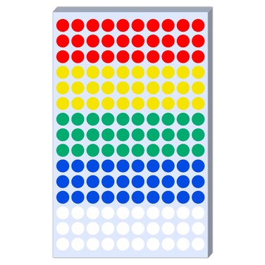 2100 Pack - 0.4" Colored Dot Stickers, Small Round Circle Labels - 5 Colors