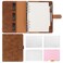 Colacoo Leather A5 Binder Notebook 6 Ring, Refillable Notebook A5 Planner Binder with Binder Pockets, A5 Dividers, A5 Refill Paper, Travel Binder Journal Cover Binder Notebook, Brown