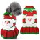 XGDMEIL Dog Christmas Sweater Dress for Small Medium Dogs Cats Santa Claus Xmas Dog Striped Knitwear with Leash Hole Turtleneck Girl Dog Knitted Pullover Winter Warm Pet Puppy Clothes Outfits (S)
