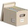 DYWMM Hanging File Filing Box with Lid, Linen Collapsible File Organizer Box for Hanging Folder, Office/Home Decorative Storage Boxes Filing Cabinet (Beige, 14x9.3x10.9)